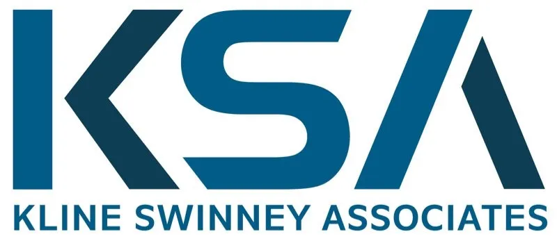 Blue and teal logo displaying the text "KLINE SWINNEY ASSOCIATES" with the initials "KSA" prominently featured.