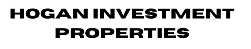 Black text on a white background reads "HOGAN INVESTMENT PROPERTIES" in a bold, uppercase font.