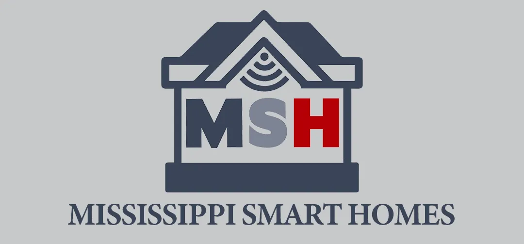 A logo featuring a house icon with the letters "MSH" colored in gray and red. Below the icon, the text reads "MISSISSIPPI SMART HOMES."