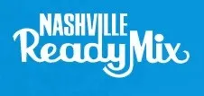 NASHVILLE ReadyMix is displayed in white text on a blue background. The font is bold and playful, with a curved design element.