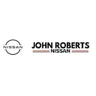 The image features a logo consisting of the Nissan emblem and the text "JOHN ROBERTS NISSAN," with a simple design and a modern font.